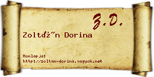 Zoltán Dorina névjegykártya