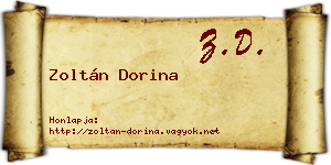 Zoltán Dorina névjegykártya